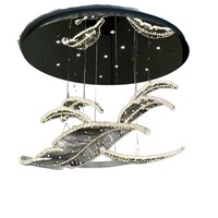 Grand lustre en cristal à grandes feuilles pour duplex, loft, escalier, hall d'hôtel, table de sable, villa de luxe, plafond haut