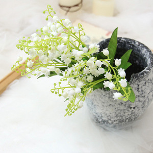 7 ramas de lirios del valle de plástico denso, ramo de campanillas artificiales, accesorios para bonsái, flores decorativas para manualidades - Product Image 2