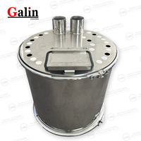 Galin 304 Trémie de fluidification en acier inoxydable 150L/180L Grand récipient à poudre carré avec plaque de tube d'aspiration Substrat en plastique