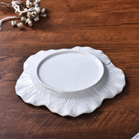 Ensemble d'assiettes et de bols en céramique blanche écologique, résistant aux rayures, facile à nettoyer, compatible four, congélateur, lave-vaisselle, micro-ondes, pour restaurant