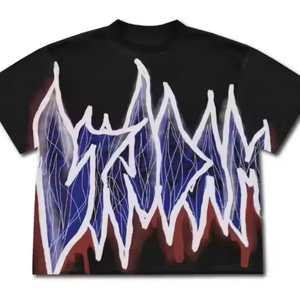Tie Dye Graffiti Print Men Short Sleeve Graphic T Shirts Y2K Vintage Loose T Shirt Korean Clothes Aesthetic <strong>Emo</strong> <strong>Tops</strong> - Product Image 4