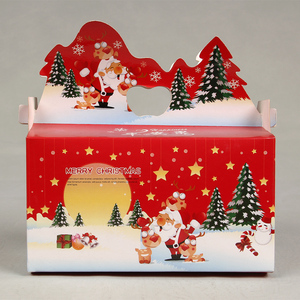 Caja de embalaje <span class=keywords><strong>Apple</strong></span> de embalaje plegable <span class=keywords><strong>bolsa</strong></span> de <span class=keywords><strong>la</strong></span> víspera de Navidad regalo caja de papel con mango - Product Image 2