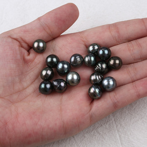 Perles de culture <span class=keywords><strong>Akoya</strong></span> noires naturelles Perles de Tahiti légèrement rondes DIY 9-11mm Perles en vrac pour bijoux vendu par <span class=keywords><strong>PC</strong></span> - Product Image 5