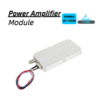 Module amplificateur de puissance RF large bande BLOCKWAVE OEM personnalisé 50W/100W GaN anti-drone X-Band 7-12GHz avec connecteur SMA/N-Femelle 24-28V