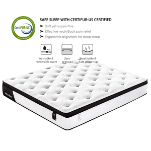 KHÁCH SẠN Chống Cháy Chỉnh Hình Xách Tay Temper Hoảng Loạn Lai Gấp Đôi Nữ Hoàng Kasur Có Thể Điều Chỉnh Mùa Xuân Khung Giường Và Nệm - Product Image 3