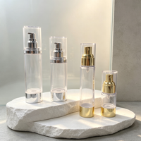 Vente en gros de flacons sans air en plastique de luxe transparents pour soins personnels, 15 ml, 20 ml, 30 ml, 50 ml, pour crème pour le corps et le visage