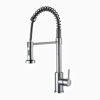 Robinet de cuisine moderne avec douchette extractible, monocommande, monotrou, mitigeur eau chaude et froide, à poser sur plan, en acier inoxydable