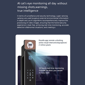 ग्लोमारकेट 3 डी फेस ए वॉयस इंटरैक्शन स्मार्ट लॉक बायोमेट्रिक फिंगरप्रिंट टुया वाईफाई वीडियो इंटरकॉम डिजिटल कीलेस डोर लॉक - Product Image 3