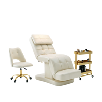 BoJue nouvelle Table de Massage des cils de Base en or blanc moderne construit dans le canapé électrique de contrôle des pieds lit facial de beauté