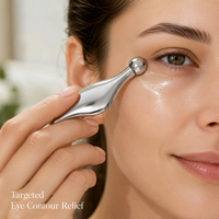Masseur facial en forme d'aile, rouleau à facettes en alliage de zinc, outil pour le contour des yeux, finition miroir, logo personnalisé, vente en gros