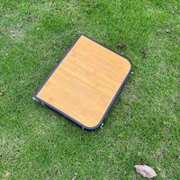 Table de camping pliable de haute qualité en alliage d'aluminium, panneau MDF, maille de fer, petite table de pique-nique en plein air