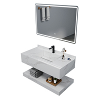 Meuble de salle de bain en pierre pour lavabo supérieur inférieur intégré nord-américain Céramique résistante à l'eau pour appartement, hôtel, chambre à coucher