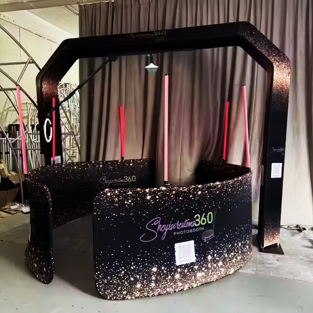 Custom 360 Photo Booth Giratorio with High Angle Photo Booth and Interactive Mirror Photo Booth