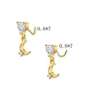 Nouvelle arrivée étoile Cartilage goujons dessin animé or boucles d'oreilles Cartilage <span class=keywords><strong>Piercing</strong></span> boucles d'oreilles <span class=keywords><strong>Helix</strong></span> gros <span class=keywords><strong>Piercing</strong></span> bijoux - Product Image 3