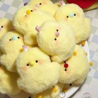 Nouveau porte-clés en peluche poulet mignon, pendentif animal en peluche fait main, poussin jaune de dessin animé