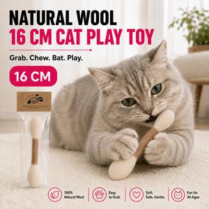 Jouet en feutre naturel pour petits animaux, fait main au Népal, comme jouet à mâcher et à jouer pour chatons - Product Image 6
