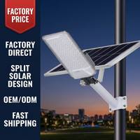 Lampadaire Solaire du Fabricant d'Origine 120 LED avec Capteur de Mouvement PIR, Bras à Vis Hexagonale, IP65, Garantie 5 Ans, Télécommande, Aluminium