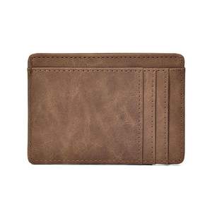 <span class=keywords><strong>Porte</strong></span>-cartes fin pour <span class=keywords><strong>homme</strong></span>, nouveau design minimaliste avec logo personnalisé, portefeuille en cuir PU monobloc avec poche à monnaie - Product Image 3