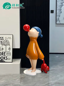 ประติมากรรมโลหะรูปตัวการ์ตูนเด็กผู้หญิงที่ลงจอดตกแต่งธีมความรักแผนกขายของในห้องนั่งเล่นโมเดลศิลปะต้อนรับ - Product Image 5