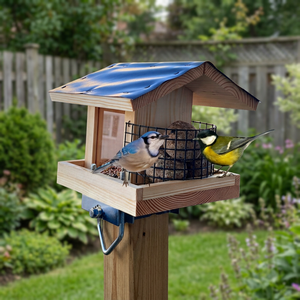 Levert German Farm Modern Waterfall <b>Feeder</b> Durable Uncoated Outdoor Sculpture Eco-Friendly Water Resistant Hanging Wood <b>Birds</b> - Product Image 4