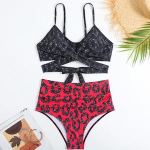 ชุดว่ายน้ำบิกินี่สองชิ้นสุดหรูจากโรงงานสำหรับผู้หญิง ชุดชายหาดแบบดันทรง ลายเสือดาว ลายสก็อต ลายเพสลีย์ - Product Image 4