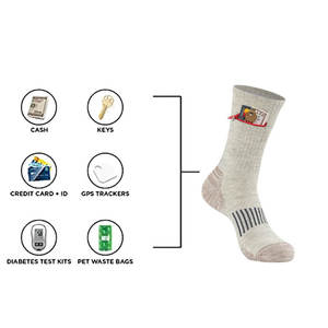 شعار مخصص صوف ميرينو الحراري دافئ الشتاء المشي لمسافات طويلة في الهواء الطلق طاقم الجوارب التزلج على الجليد في الهواء الطلق الجوارب الرياضية مع جيب - Product Image 3