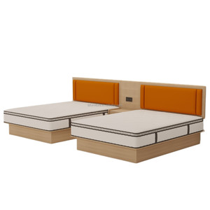 Fabricant de meubles sur mesure, ensembles complets de chambres d'hôtel avec lit simple en bois, matelas et literie pour hôtel 3 étoiles - Product Image 6