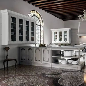 Mueble de Cocina Moderno y Minimalista con Estructura de Madera Contrachapada y Tablero de Melamina, Resistente al Agua, con Detalles en Granito y Mármol - Product Image 1