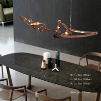 Restaurant Art Rose Or Pendentif Lumière Décorative Bar Atmosphère Hôtel Villa Salle À Manger En Acier Métal Lustre