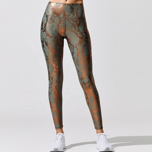 Fashion Booty Spandex Shiny Foil <strong>Print</strong> <strong>Snake</strong> Custom <strong>Leggings</strong> for Women - Product Image 2