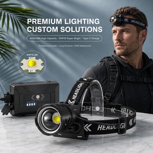 Lampe frontale LED super lumineuse <span class=keywords><strong>1000</strong></span> lumens P70, zoomable, rechargeable, étanche, pour le camping - Product Image 3