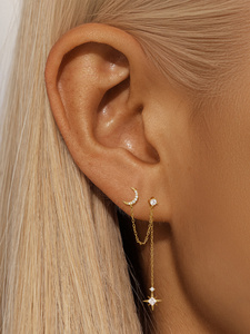 Pendientes de Plata de Ley S925 con Borla en Forma de Estrella, Versátiles y Elegantes - Product Image 4