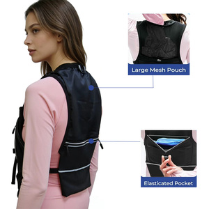 <span class=keywords><strong>Gilet</strong></span> d'hydratation pour femmes et hommes, 2 flacons de 500 ml, poche pour téléphone, sac à dos de course à pied, randonnée longue distance, polyester - Product Image 4