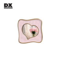 Cadre photo en alliage d'aluminium émaillé de luxe DX Designs, en forme de cœur ondulé, pour cadeau d'anniversaire de mariage