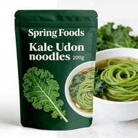 Healthy Low Sodium Vegan Durum Wheat Udon Noodles with Kale Instant Bulk Bag