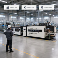 Machine d'impression, de rainurage et de découpe de boîtes en carton entièrement automatique à commande facile avec affichage numérique et variateur de fréquence (VFD)