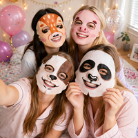 Mascarilla Facial de Algodón Precortada con Diseño Personalizado Y154-14, Mascarilla Facial de Papel No Tejido con Estampado de Animales para el Cuidado de la Piel para Mujeres