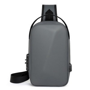 EVA Shell Duro Bolsa De Ombro Dos Homens Impermeável Com Porta De Carregamento USB Moda <span class=keywords><strong>Anti</strong></span>-Roubo Sling Crossbody <span class=keywords><strong>Bag</strong></span> - Product Image 4