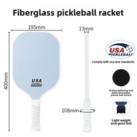 Raquette de pickleball portable en fibre de verre approuvée USAPA, logo personnalisé imprimé en letterpress, faible MOQ, vente en gros d'usine, cadeau d'entreprise