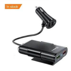 Cargador de coche rápido USB de 4 puertos 3,0 cargador de teléfono móvil USB de fila trasera para iPhone para <span class=keywords><strong>Samsung</strong></span> Huawei Xiaomi QC3.0 <span class=keywords><strong>carga</strong></span> rápida de coche - Product Image 1