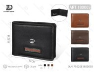 Portafoglio da Uomo in Vera Pelle, Chiusura Corta con Decorazione a Lettera, Stile Minimalista Normcore, Ideale come Regalo - Product Image 1