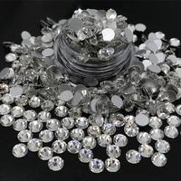 Strass en verre cristal AB à dos plat 6A, 12 facettes, non thermocollant