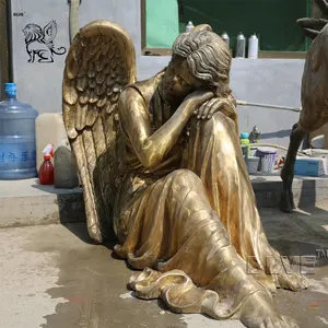 金属艺术装饰青铜女天使雕塑铜花园天使墓地雕像