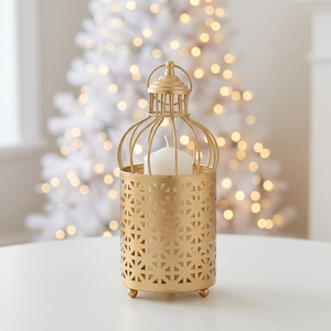Ramadan Home Decorations Modern Handmade Durable Iron Moroccan Crown Shape <b>Gold</b> Candle <b>Lantern</b> - Product Image 2
