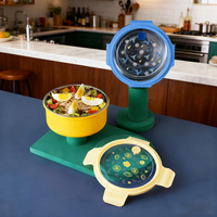 Boîte à lunch bento durable en acier inoxydable sans BPA, étanche, à compartiment unique, 1,1 L, avec couvercle en plastique, pour l'école, le bureau, tous les âges