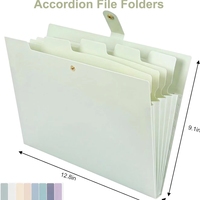 Carpeta de Archivos Expandible SHLAN A4 con 5 Bolsillos, Acordeón, Botón de Cierre, 15 Separadores, 150 Páginas, para Material Escolar y de Oficina