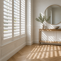 Décoration de fenêtre personnalisée, volets horizontaux en bois pour la maison et l'hôtel