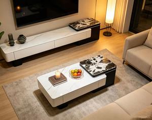 Modern Marble <b>TV</b> <b>Stand</b> with Storage for Living Room Furniture 65 In And Up Floor <b>Mount</b> - Product Image 1