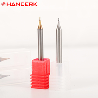 HANDERK OEM HRC55 Mata Bor Persegi Diameter Kecil 2 Mata Pisau Set Mikro End Mill 10 Pcs ODM ALTIN untuk Mesin CNC