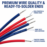 Kabel Harness Otomotif Tembaga Berlapis Timah OEM Kustom 200/300/400/500mm 600V dengan Isolasi PVC untuk Perakitan Kabel Mesin Komputer